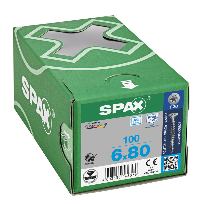 Spax / Spax universele schroeven T-STAR plus platkop voldraad RVS