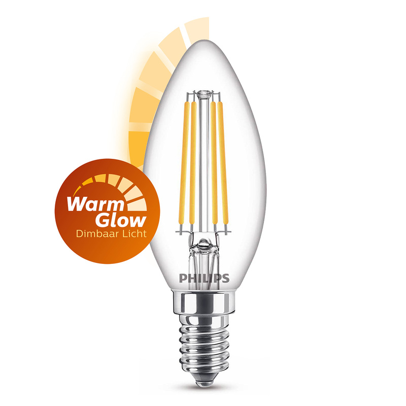 Philips / Philips LED lamp kaars transparant E14