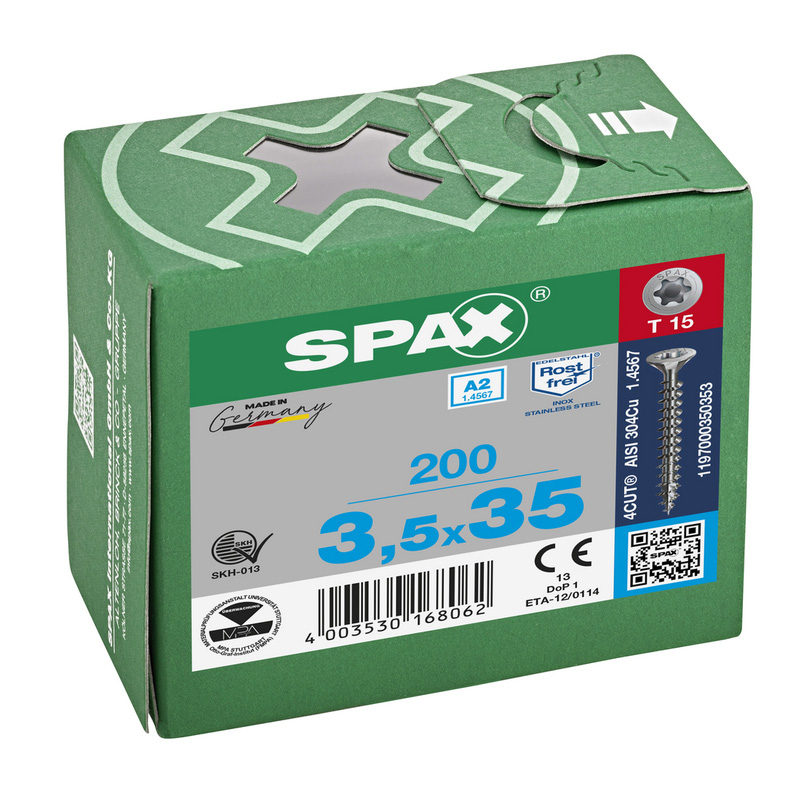 Spax / Spax universele schroeven T-STAR plus platkop voldraad RVS