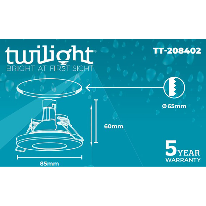 Twilight / Twilight inbouwspot rond vast IP65