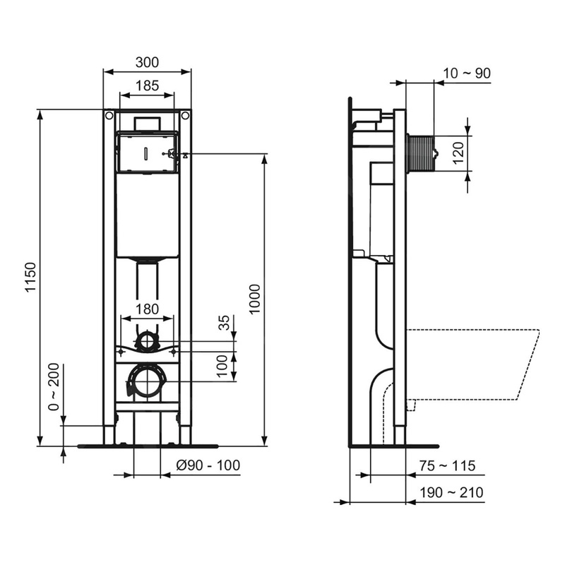 Ideal Standard / Inbouwspoelreservoir Eco inclusief bedieningspaneel