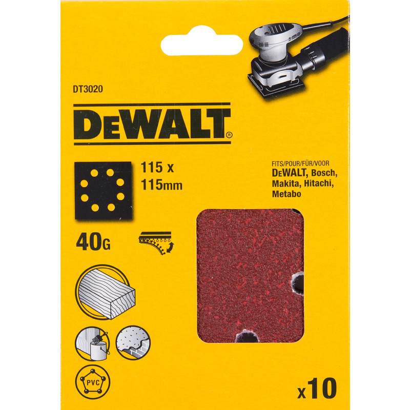 DeWALT / DeWALT Vlak schuurpapier 115x115mm