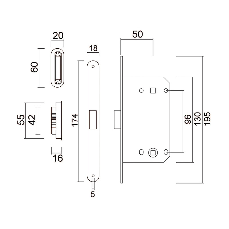 AGB / AGB Magneetslot Inox 18mm