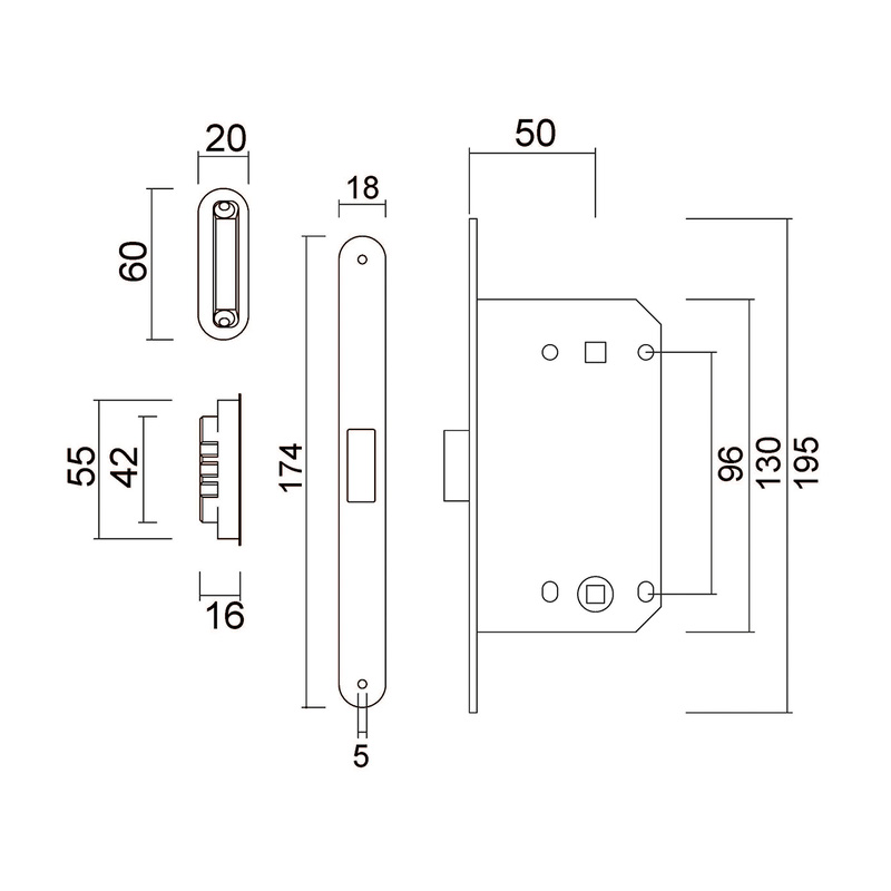 AGB / AGB Magneetslot Inox 18mm